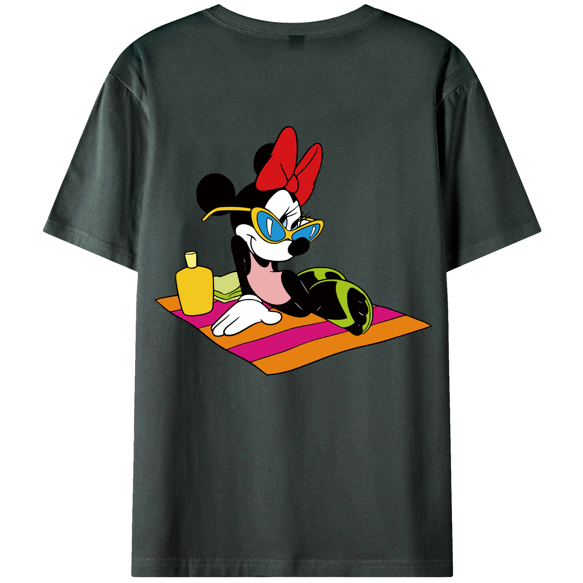 ミッキーマウス Mickey Mouse 綿100％ メンズ半袖Tシャツ（バックプリント） 通気性